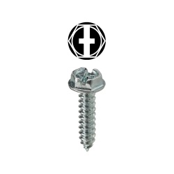 Dottie HWSMS101 - #10 x 1'' Phillips/Slotted Hex Washer Head Sheet Metal Screw, Carbon Steel
