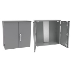 Hoffman A303012CTAUE CT Cabinet Double-Door with Steel Foot-Mount Panel Type 3R - 30" x 30" x 12" (HxWxD), Mild Steel