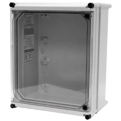 Hoffman A31-1207E1CTHPL2 APO Flat Trnsp Screw Cover with Extension Type 4X, 11.89x7.32x7.81, Lt Gray, Fiberglass, E1CTHPL