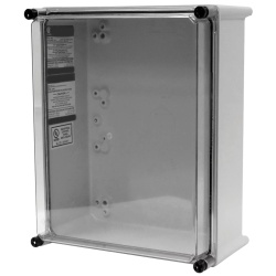 Hoffman A71-1412E1DTH APO with Transparent Inspection Window Type 4X, 14.65x11.89x6.93, Lt Gray, Fiberglass, E1DTH