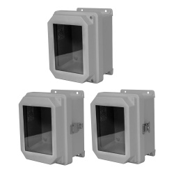 Hoffman RVJB806W RVJB Raised Cover with Bonded Window Type 4X, 9.32x7.32x4.92, Lt Gray, Fiberglass, W