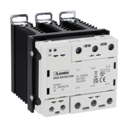 Lovato HS3D5HV024E230 Solid state relay complete with heatsink, three-phase (3 controlled), 24A, 24…255VAC/DC
