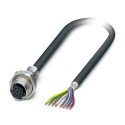 Phoenix Contact SACCBP-FS-8CON-M16/10,0-PUR SCO - Device connector rear mounting, 8 Positions, 30 VAC, 2 Amp, CuZn - 1405599