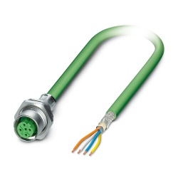 Phoenix Contact VS-FSDBPS-OE-93G-LI/5,0 - Data Cable Preassembled, 5 m, PVC, Shielded, Green - 1419137
