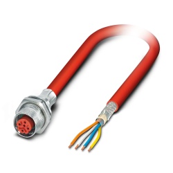 Phoenix Contact VS-FSDBPS-OE-93K-LI/1,0 - Data Cable Preassembled, 1 m, PVC, Shielded, Signal Red - 1419155
