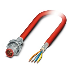 Phoenix Contact VS-MSDBPS-OE-93K-LI/5,0 - Data Cable Preassembled, 5 m, PVC, Shielded, Signal Red - 1419161