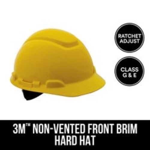3M 7100119478 - 3M Non-Vented Hard Hat with Ratchet Adjustment, CHH-R-Y6-PS