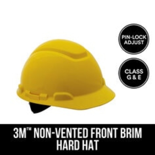 3M 7100153544 - 3M Non-Vented Hard Hat with Pinlock Adjustment, CHHYH1-12-DC