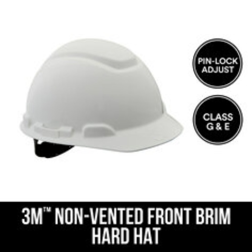 3M 7100153546 - 3M Non-Vented Hard Hat with Pinlock Adjustment, CHHWH1-12-DC