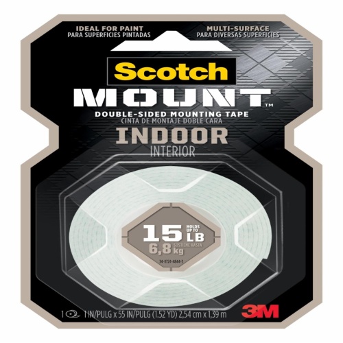 3M 7100250334 - 3M Scotch-Mount™ Indoor Double-Sided Mounting Tape 110H-MR, 3/4 in x 38 yd (1.9 cm x 34.75 m)