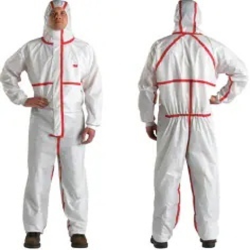 3M 7100256143 - 3M™ Chemical Protective Coverall 4565, White + Red, Type 4/5/6, XL, 20 Each/Case
