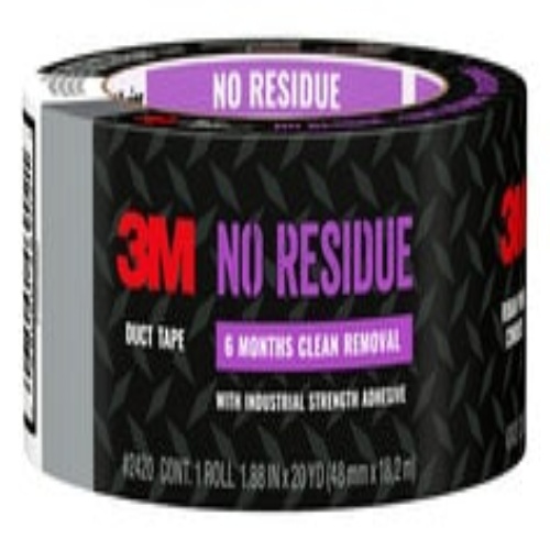 3M 7100270251 - 3M No Residue Duct Tape 2420, 1.88 in x 20 yd (48 mm x 18.2 m)