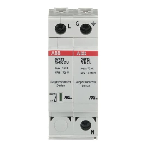 ABB OVRT21N15150PU - Surge Protective Device, 120V Single Phase, 2 Pole, 3 Wire