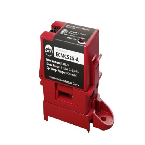 ACI 149979 Split Core, N/O ECM Current Switch, Current Sensing Range: 0–25 A, Trip Adjustment Range: 0.075–0.5 A