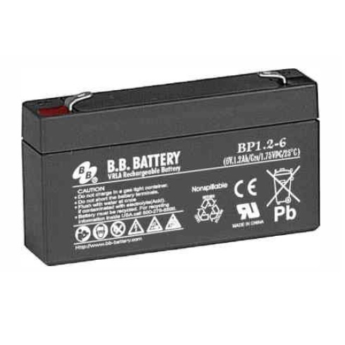 BB Battery BP1.2-6-T1 Premium General Purpose Battery 6V 1.2AH Terminal Type 1