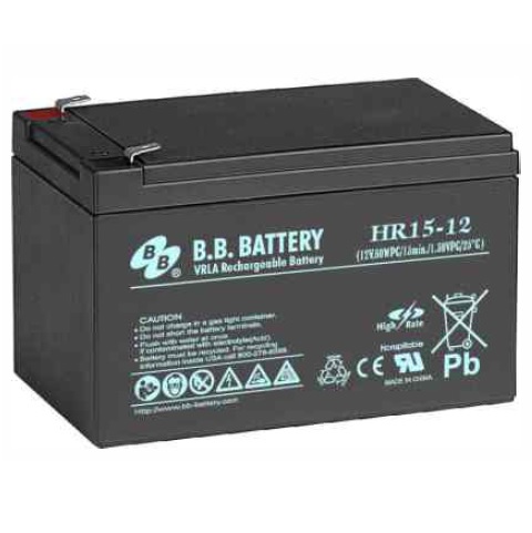 BB Battery HR15-12 Premium High Rate Battery 12V 15AH