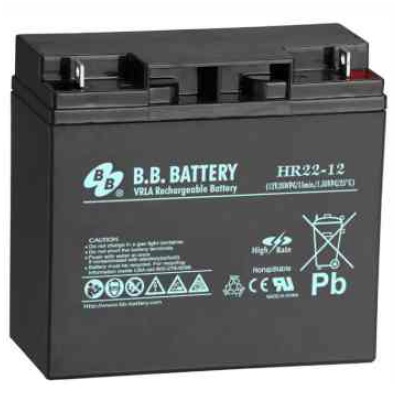 BB Battery HR22-12-T2 Premium High Rate Battery 12V 22AH Terminal Type 2