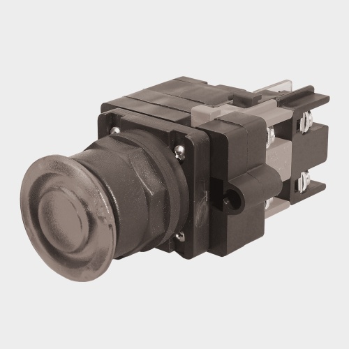 Benshaw R2PB30-IL2P-120-A - Illuminated Maintained Push Button, Mushroom 2-Position AMBER 120V