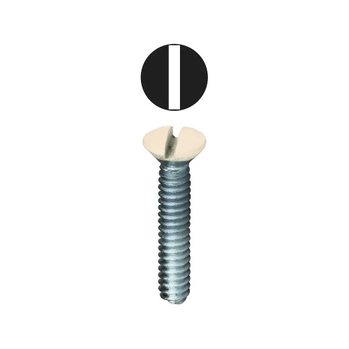 Dottie 416ALD - #6-32 x 1'' Almond Slotted Oval Head Wall Plate Screw, Carbon Steel