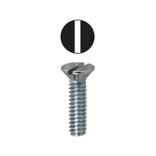 Dottie FM381 - 3/8''-16 x 1'' Slotted Flat Head Machine Screw, Carbon Steel