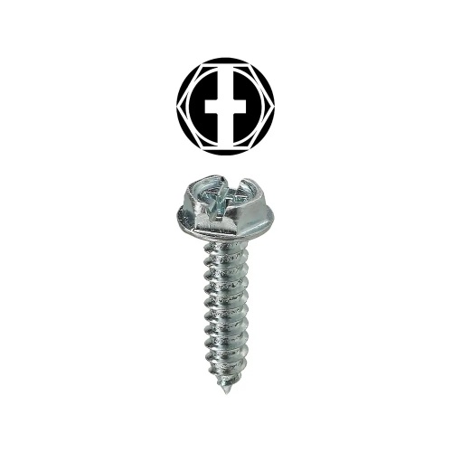 Dottie HWSMS101 - #10 x 1'' Phillips/Slotted Hex Washer Head Sheet Metal Screw, Carbon Steel