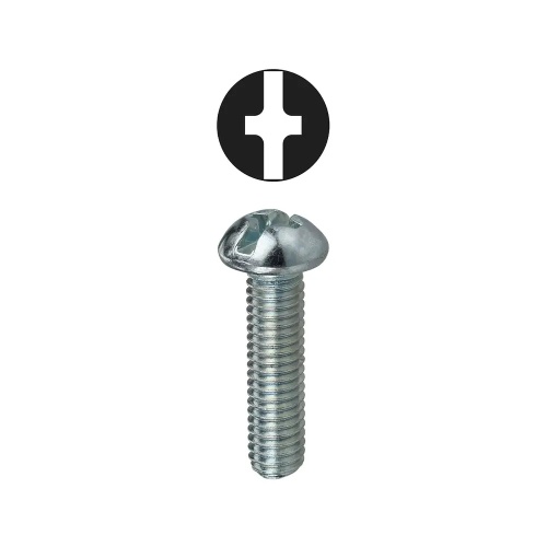 Dottie RMC63212 - #6-32 x 1/2'' Phillips/Slotted Round Head Machine Screw, Carbon Steel