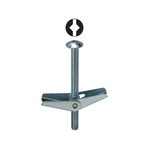 Dottie TB362DS - 3/16'' x 2'' Square/Slotted Mushroom Head Toggle Bolt, Carbon Steel
