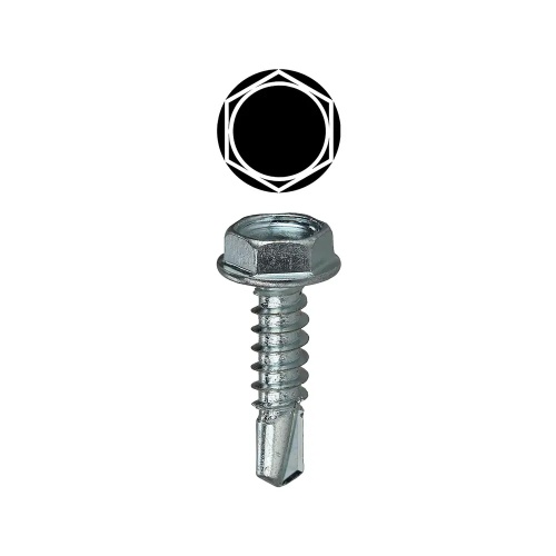 Dottie TEKHW612 - #6 x 1/2'' Hex Washer Head Self Drilling Screw, Carbon Steel