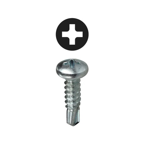 Dottie TEKPH612 - #6 x 1/2'' Phillips Pan Head Self Drilling Screw, Carbon Steel