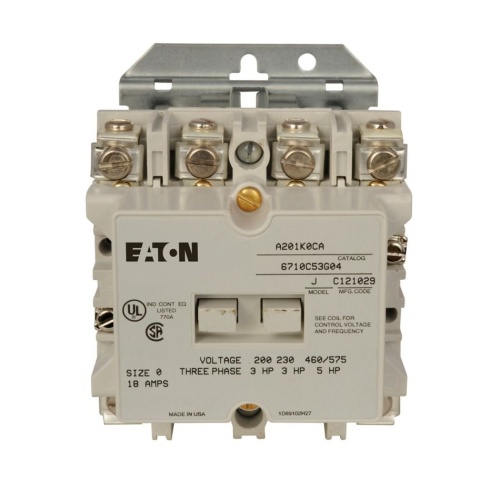 Eaton A201K0DS Non-Reversing Motor Control Contactor 125 Max Volt
