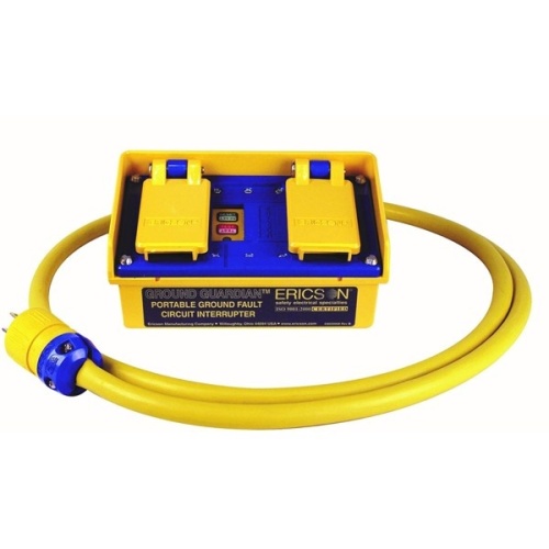 Ericson 1062 Industrial Grade -Mult Outlet GFCI - 20 Amp, 2400 Watts, 6 ft Cable, NEMA 3R