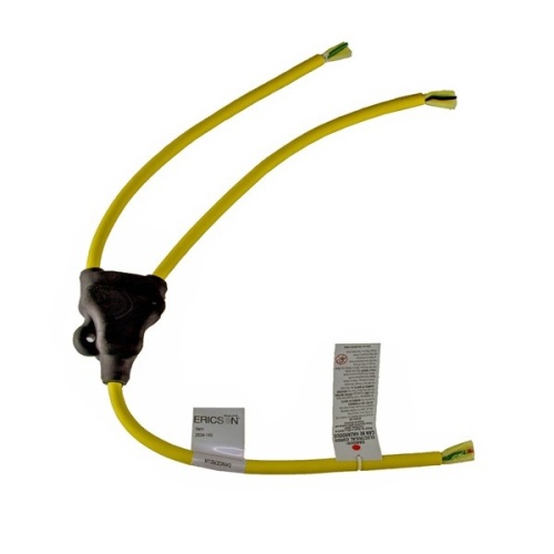 Ericson 2634-125 Y-Splitter Cordset - 3 ft, 12/5 AWG, 20 Amp, Yellow