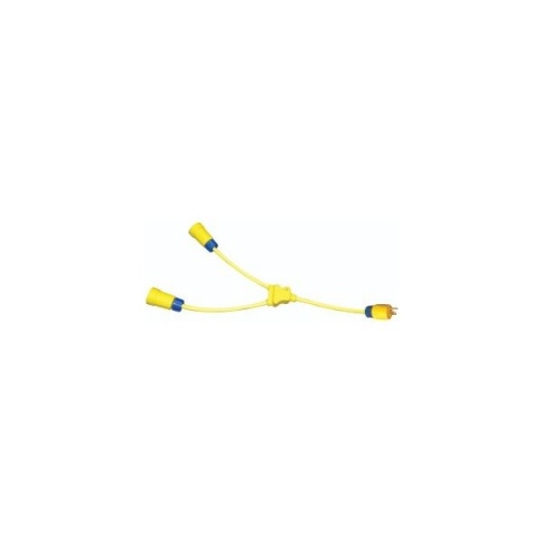 Ericson 2634-B2 Perma-Tite Y-Splitter Cordset - 3 ft, 12/3 AWG, 15 Amp, Yellow