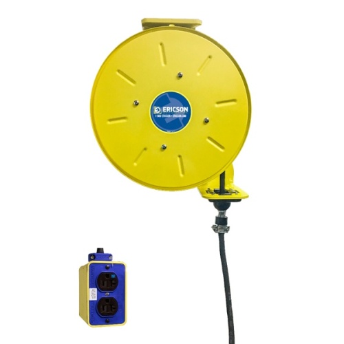 Ericson 4123-50-BGW Pow-R-Reel Industrial Grade Cable Reel - 50 ft, 12 AWG, 20 Amp, 125 Volt, White