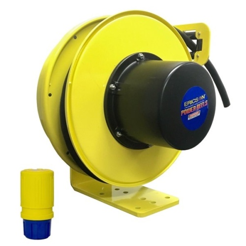 Ericson 5123-30-1612CG Pow-R-Reel Industrial Grade Cable Reel - 30 ft, 12 AWG, 20 Amp, 125 Volt, Yellow