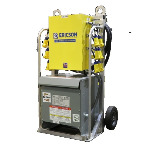 Ericson EJR4315PL30600 Portable Transformer 2 Wheel Cart - Three Phase, 480V Input-120V Output, NEMA 3R, Aluminum