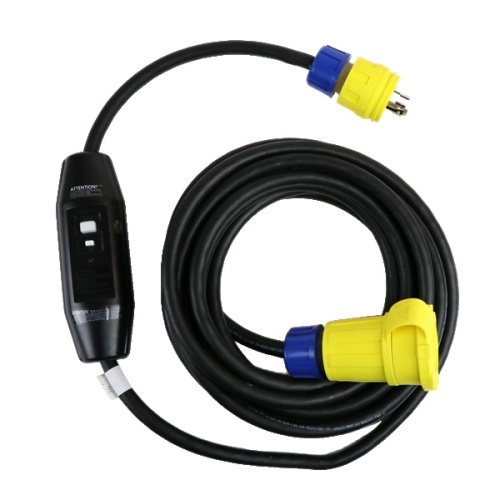 Ericson G200-10-25W-L630 Industrial Grade Inline GFCI - 30 Amp, 25 ft Cable