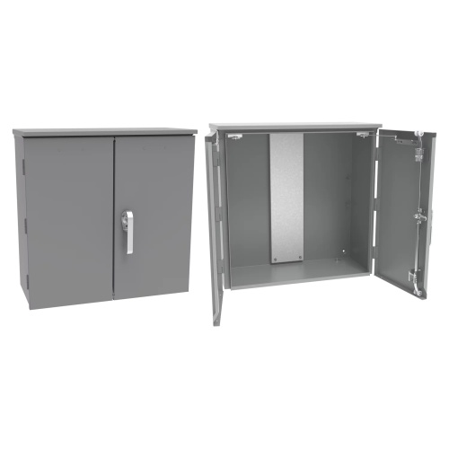 Hoffman A424214CTAUE CT Cabinet Double-Door with Steel Foot-Mount Panel Type 3R - 42" x 42" x 14" (HxWxD), Mild Steel