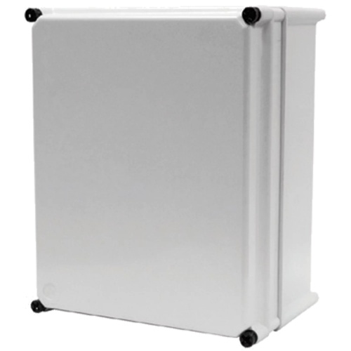 Hoffman A61-2412E1HPL2 APO Flat Opaque Screw Cover with Extension Type 4X, 23.74x11.89x9.29, Lt Gray, Fiberglass, E1HPL