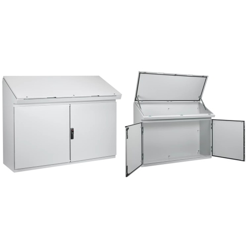 nVent Hoffman PGLD12125DC PROLINE Gold Series Double-Bay Desk Console, Type 12