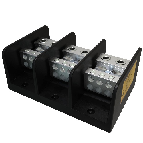 Ilsco PDB-26-350-3 Power Distribution Block - Aluminum, 350-6 AWG, Solid, 600 V, 1/4", 760 Amp