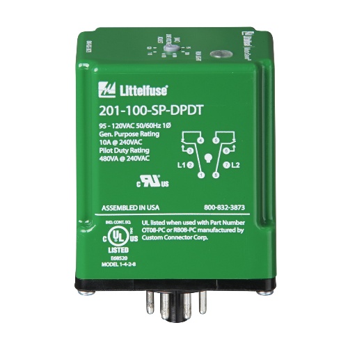 Littelfuse 201-200-SP-T-9 Voltage Monitoring - 190-240 Volt, Double Throw, Single Pole