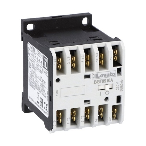 Lovato 11BGF0910A23060 IEC Contactor - Three Pole, 9 Amp, 230 VAC