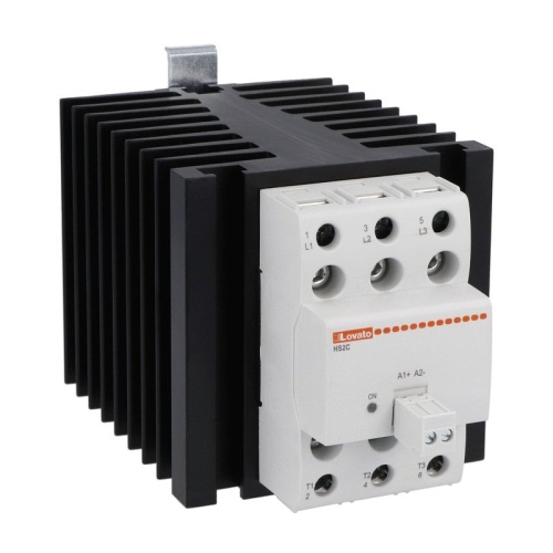 Lovato HS2C6HV060D024 Solid state relay complete with heatsink, three-phase (2 controlled), 60A, 4...32VDC