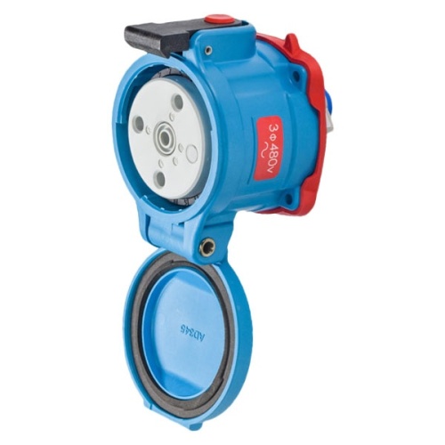 Meltric 31-14243-K04 Standard Duty DR30 Receptacle 480 VAC 30A Blue Poly