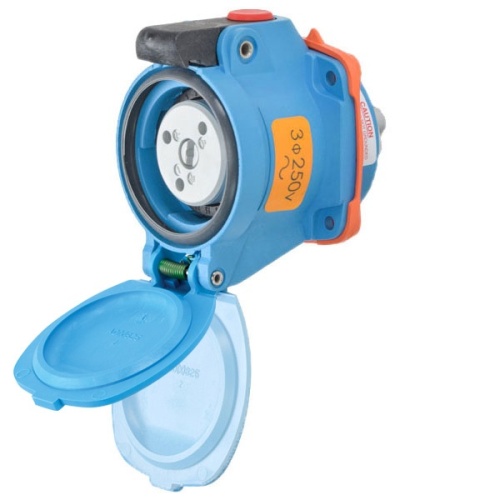 Meltric 63-14073 DSN20 Switch-Rated Receptacle 250 VAC 20A Blue Poly