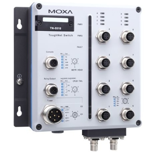 Moxa TN-5510-2GLSX-ODC-LV-WV-T Layer 2 Managed Switch