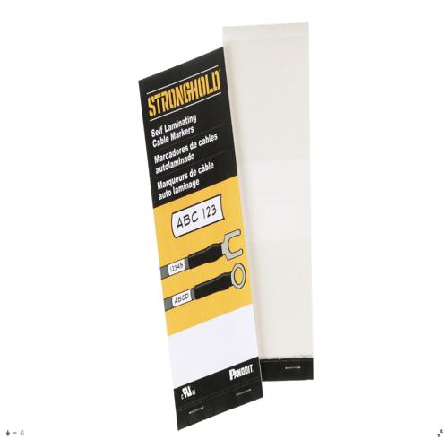 Panduit StrongHold™ PSCB-5Y Blank Self-Laminating Write-On Marker Book, 5Y, Vinyl, PK1