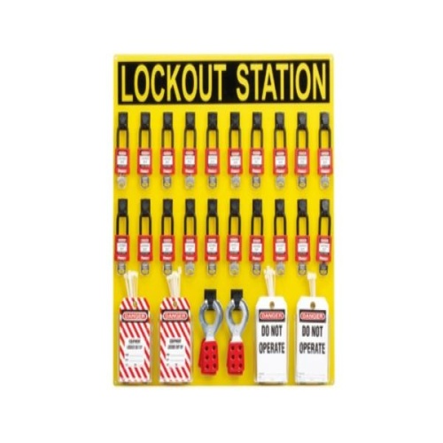 Panduit PSL-20SWCA Lockout Station, Yellow, PK1