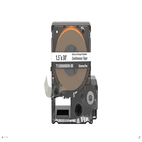 Panduit MP Cassette,Poly Cont Tape,1.5" W x 30' L,BK on OR